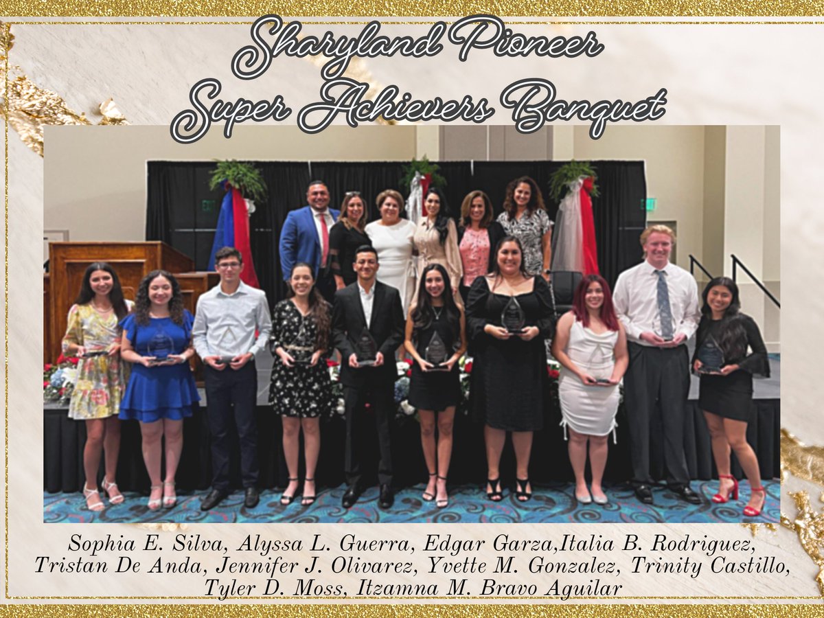 sphsdbacknation's tweet photo. Sharyland Pioneer honored their Top 10 seniors at the Super Achiever's Banquet in their honor, along with their parents, & their honorary mentor teachers, in which they selected. We're so proud of you, Diamondbacks! We look forward to all your great success! #DiamondbackStrong https://t.co/KUve30lfJq