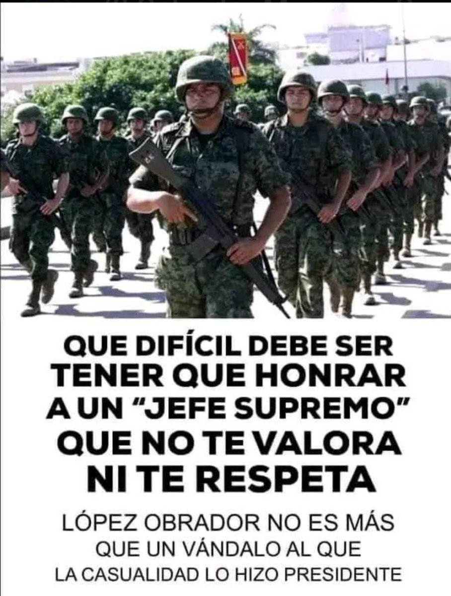 Fl50750091Pablo's tweet photo. Pinche #EjercitoMexicano
empinado por el
#AmloCacas
Son la #VergüenzaNacional
Son valientes vs los ciudadanos, pero
#maricones vs el #CO y.el #AmloCacas!!!
Ustedes NO representan a los ciudadanos Mexicanos!!!
Fueron comprados con
el #TrenMaya y el #CHAIFA
Basofias SON #EM https://t.co/abLLciIW5O