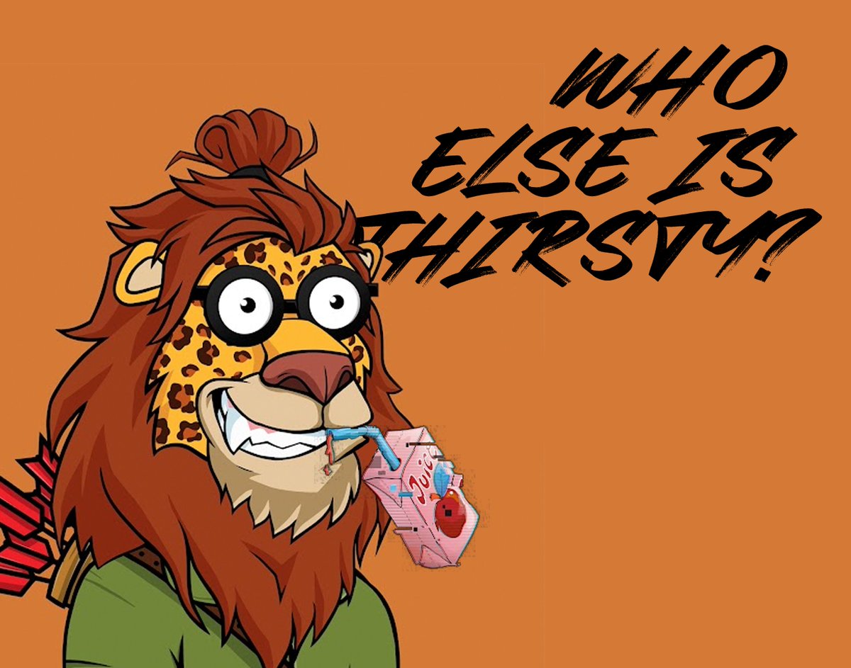 blakearmstrong's tweet photo. Got my juice. Who else is with me? @LazyLionsNFT 
#ROAR #LazyLions #NFTCommunity https://t.co/vhFiQ4iENk