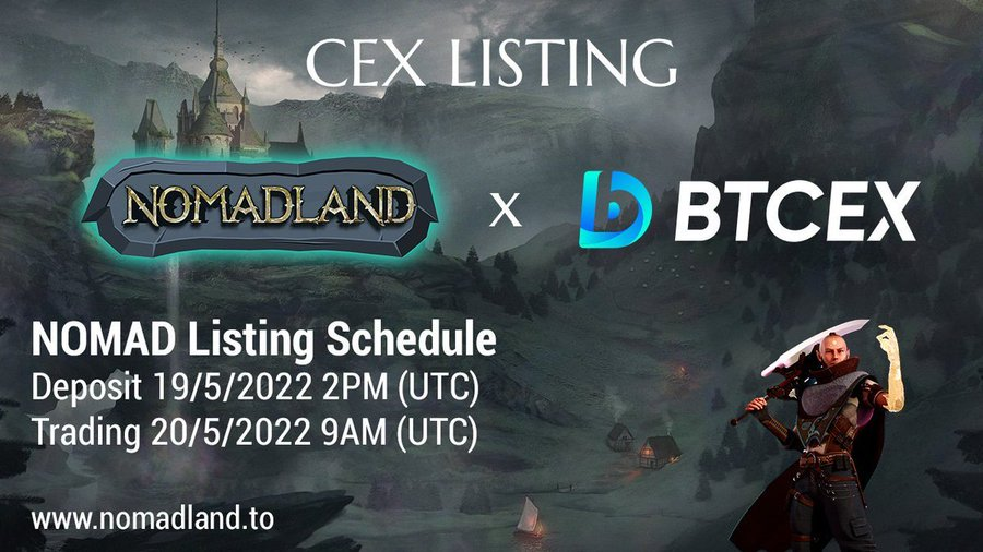 BTCEX_VN's tweet photo. $NOMAD sẽ ra mắt trên sàn BTCEX  https://t.co/wuPETN7c2U vào 20/05/2022
Cặp giao dịch: NOMAD/USDT 🚀

Nạp lúc 21:00 ngày 19/5/2022 (UTC+7) ✔️
Giao dịch lúc 16:00 ngày 20/5/2022 (UTC+7) ✔️ https://t.co/pNnWkBgte5