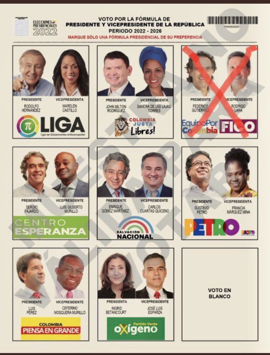 aydeelizarazoc's tweet photo. Así se vota a la presidencia de Colombia por @FicoGutierrez y @Rodrigo_LaraS https://t.co/XwVgMnoUAv