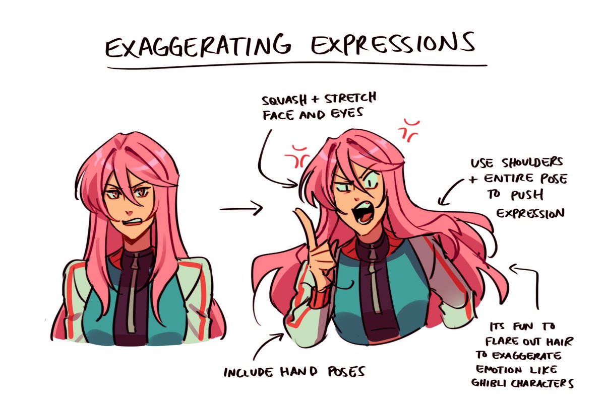 some tips on how i draw + exaggerate expressions ! 