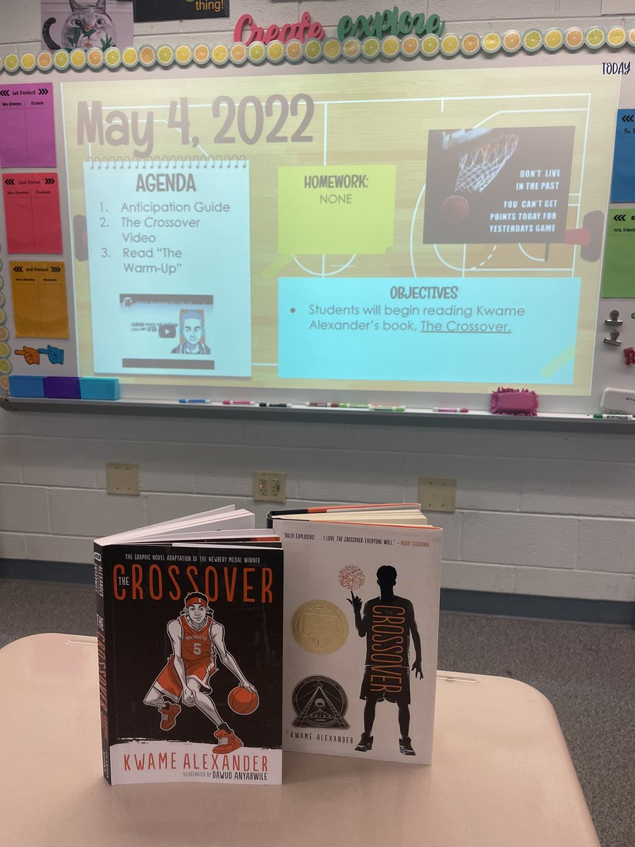 The best way to end the year…reading a novel together as a class. I love reading this book aloud to my 6th graders! 🏀 #savedthebestforlast #hookingkidsonbooks #thecrossover @kwamealexander