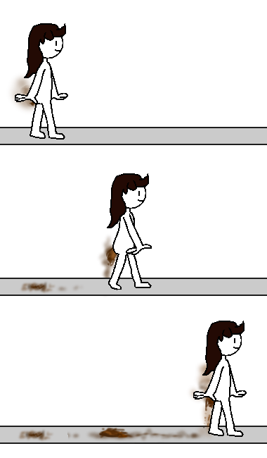 ZotoVant's tweet photo. I've finally gotten a new pic done.  SCAT warning for this one as well, (and Jaiden Animations warning too I guess, yes I'm into YouTube Persona lewds).  Here's said persona walking around the void, casually dropping dumps as she strolls.  How casual. https://t.co/7g3rwxUN3x