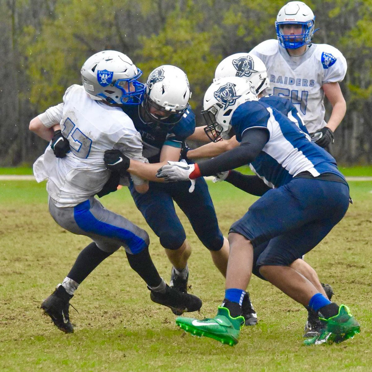 The_WHSFL's tweet photo. @GP_Football and @op_footballwpg kicked off spring ball in exciting fashion tonight! Here’s some shots from the varsity game, which ended 6-6 after a TD reception from Daniel Audit with 15 seconds left! 📸 @mikestill94 https://t.co/5YsJfKtSGn