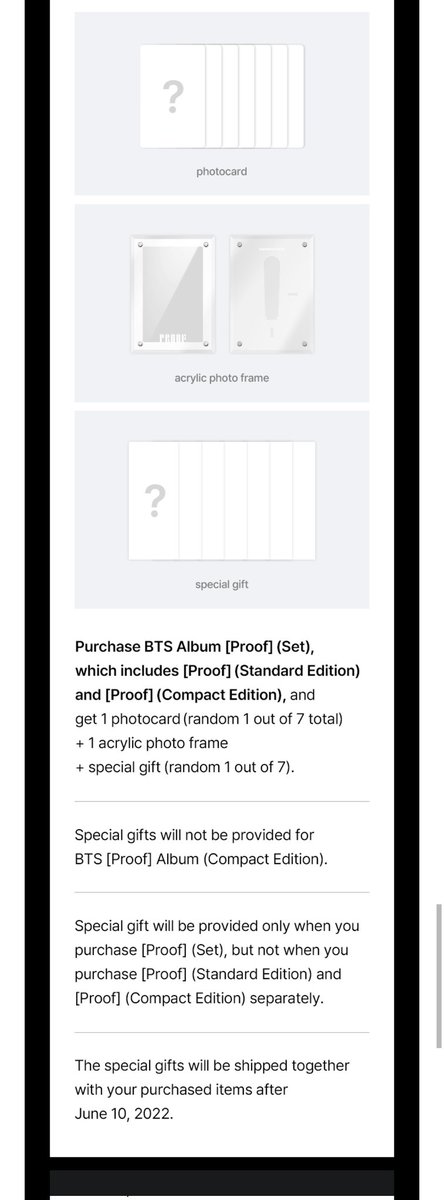 YDMM07HOBI's tweet photo. [ANUNCIO] ¡Regalos Especiales para los que compraron el Álbum (Proof) de BTS en weverse Shop 💜📸

•Marco de fotos acrílico.
• Photocard (al azar ) etc.

©️ verritaee 📸💜 https://t.co/EUai9U97hG