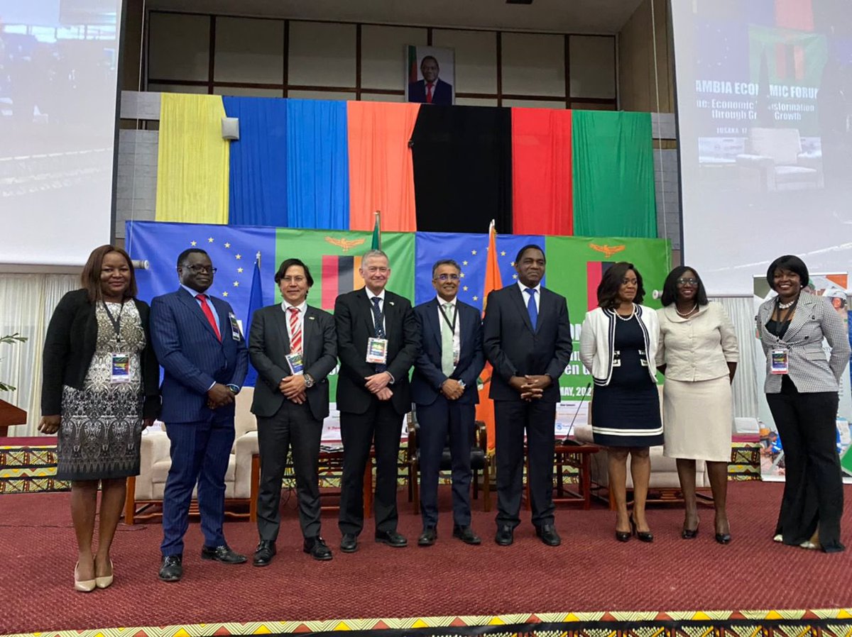 AndersAhnlid's tweet photo. Great privilege to speak before EU Zambia Economic Forum with president @HHichilema present. New opportunities exist! Stressed @Kommerskoll:s contribution through #TradeAcademy and our new project on how Zambian exports can overcome regulatory barriers on the EU market. #EUZEF https://t.co/dsRtfuC2UG