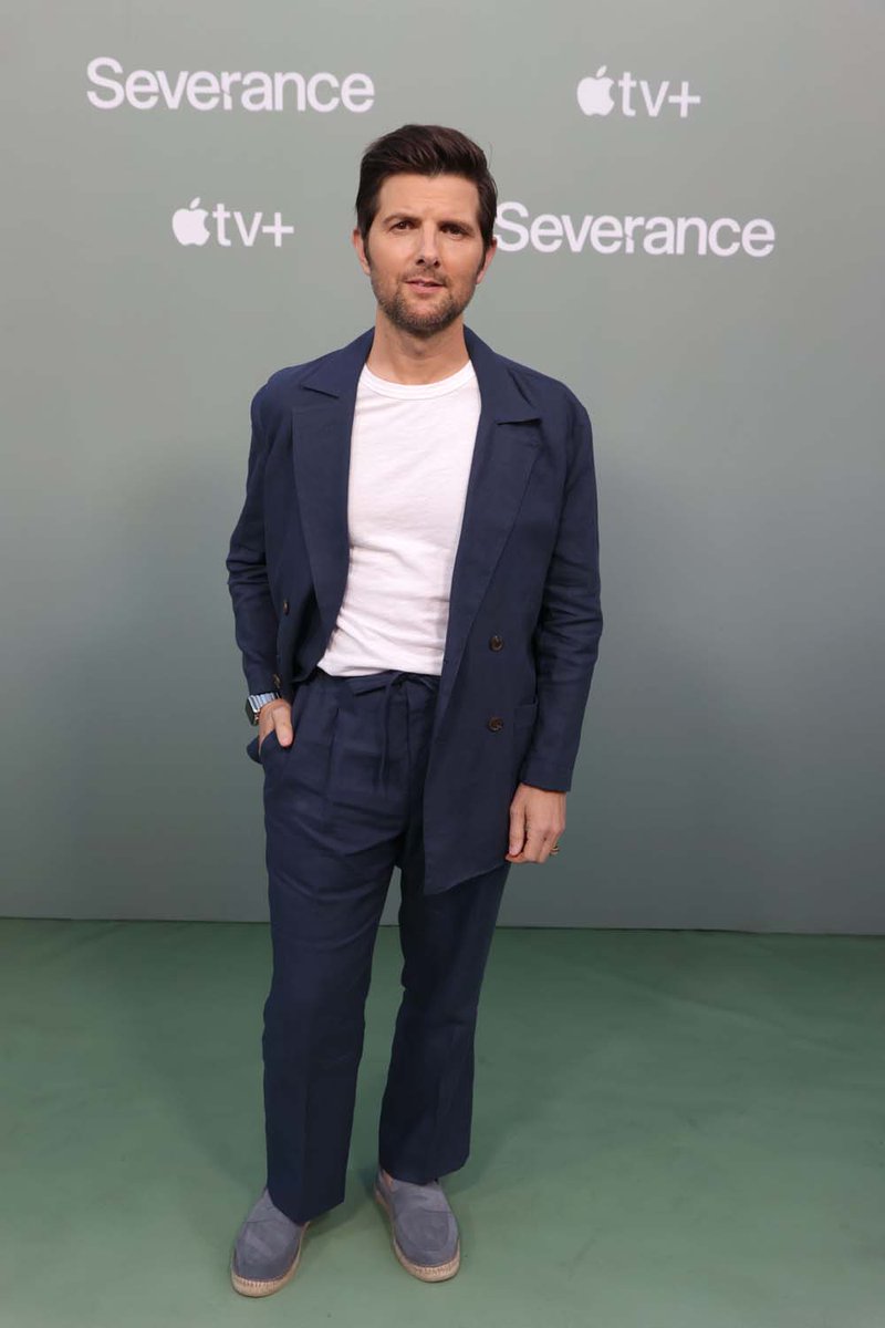 Adam Scott wearing Scarosso during the Apple Upfront for his hit show Severance #scarosso #madeinitaly #severance #apple