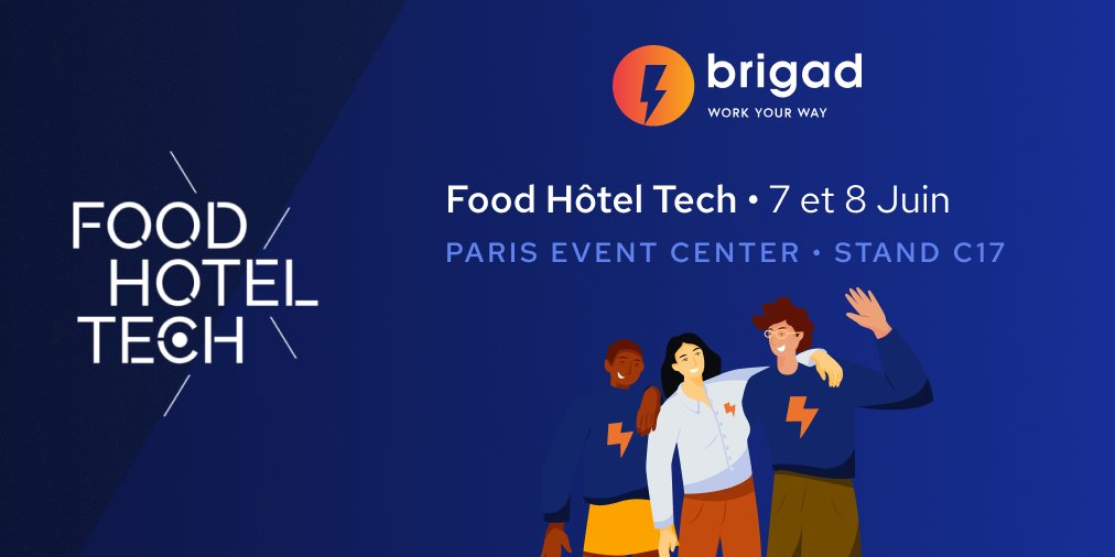 joinbrigad's tweet photo. Venez nous rencontrer !
Nous vous donnons rendez-vous les 7 et 8 juin, au salon @foodhoteltech ! L'équipe Brigad⚡️ sera de nouveau présente pour cette édition, au stand C17 🔥
#FHT2022 #foodhoteltech https://t.co/mTdtjepPpl
