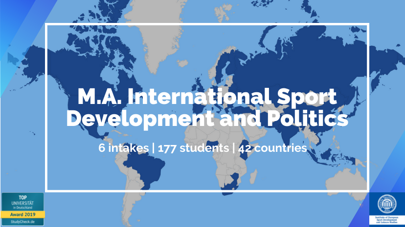 MaxSeltmann's tweet photo. Become a part of a truly international study program at the @SpohoKoeln!
From 2016 to 2021, 1⃣7⃣7⃣ students from 4⃣2⃣ countries joined our MA International Sport Development and Politics #MADEV.
Now is your turn! 🔽
https://t.co/AZSusyqE7M https://t.co/3UJxXxyhAk