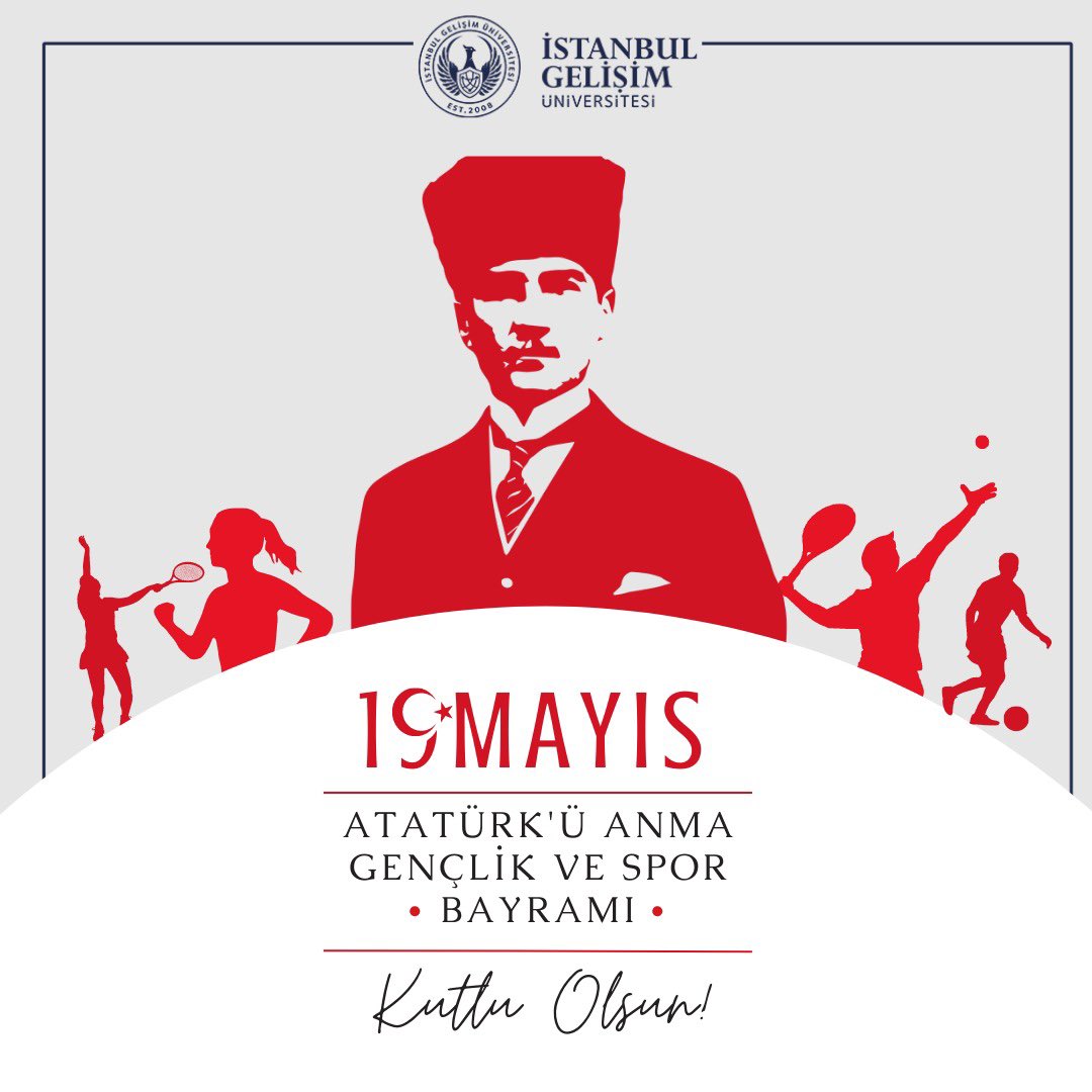19 Mayıs Atatürk’ü Anma, Gençlik ve Spor Bayramımız kutlu olsun! 🇹🇷✨
—
Happy May 19th, Commemoration of Atatürk, Youth and Sports Day! 🇹🇷✨

#BuBayramSenin #19MayısGenclikveSporBayramı #istanbulgelişimüniversitesi