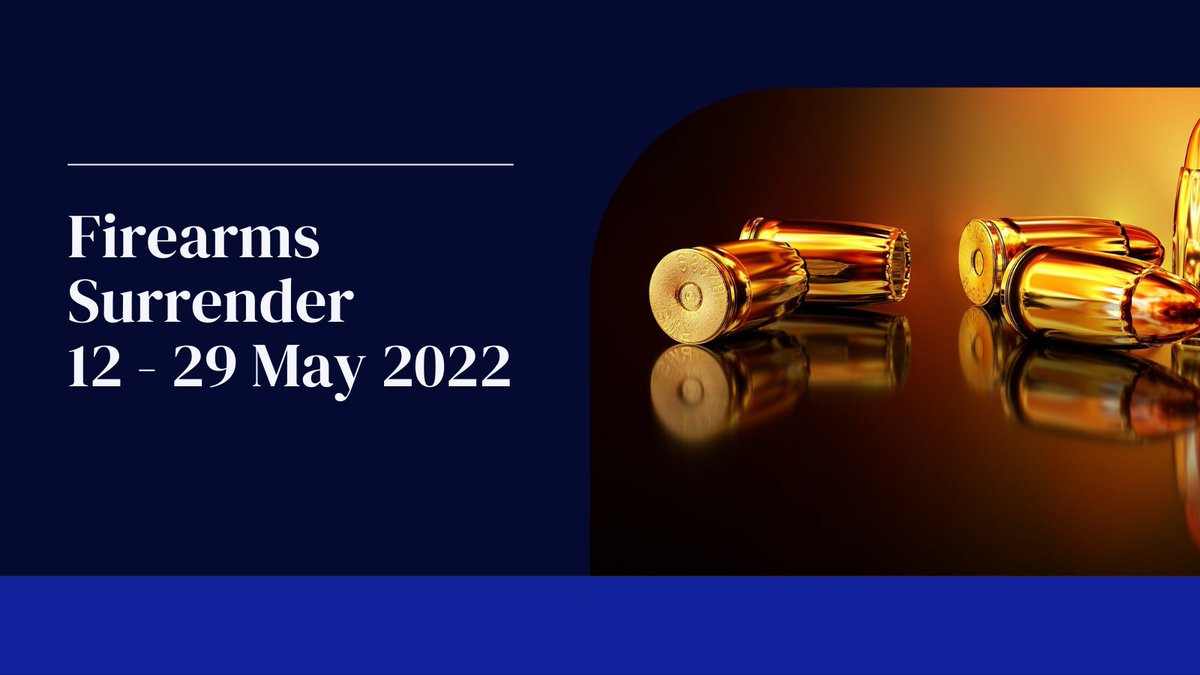 roadpoliceBCH's tweet photo. Do any of your family members have any unwanted or illegally held firearms in their possession? Tell them about our Firearms Surrender. It runs until 29 May and gives them an opportunity to hand in firearms or ammunition safely. Call 101 to book an appointment. #firearmssurrender https://t.co/m4eUjnK7e8