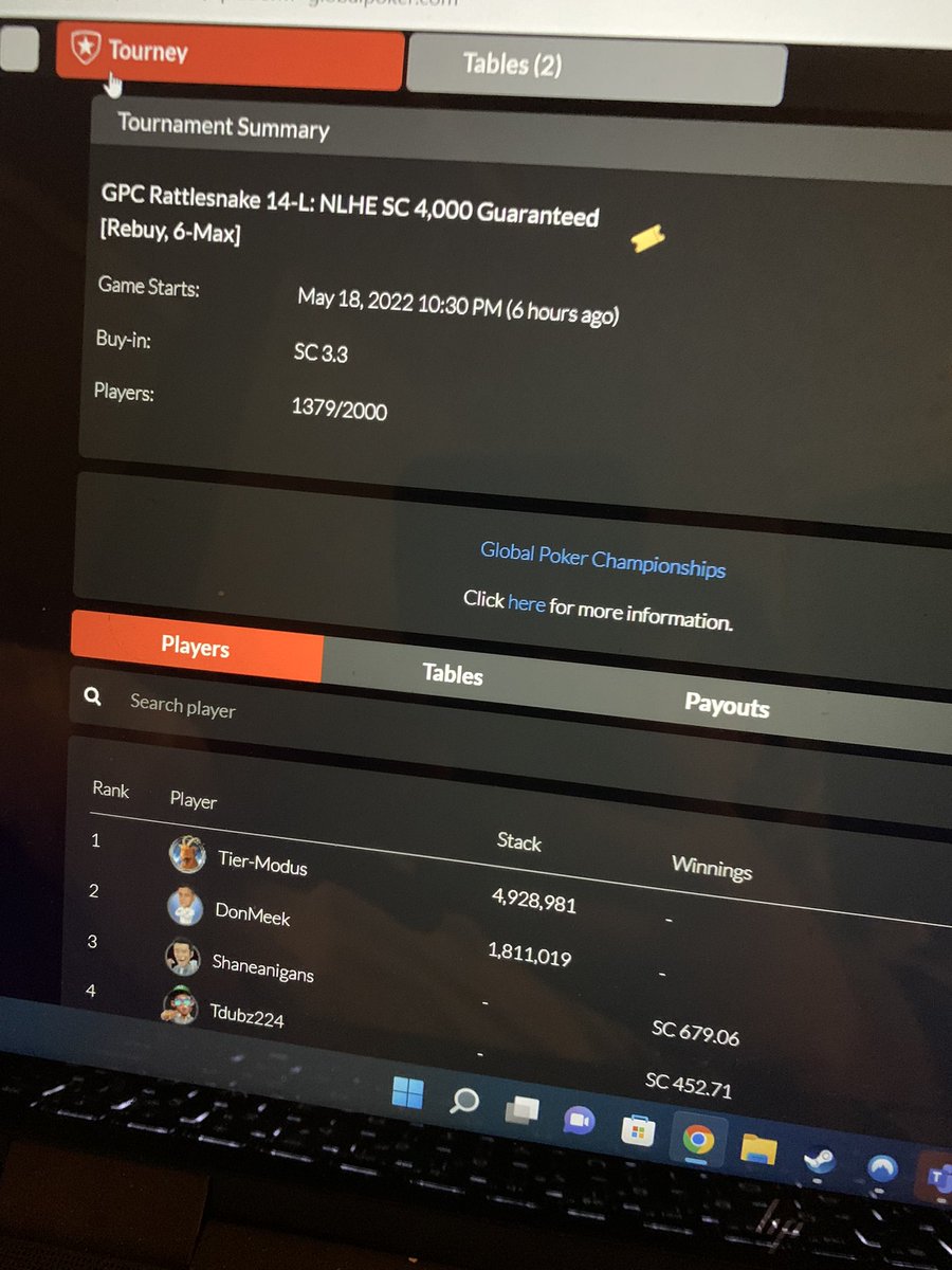 Heartbreaker in the <a href="/official_glp/">Global Poker</a> rattlesnake