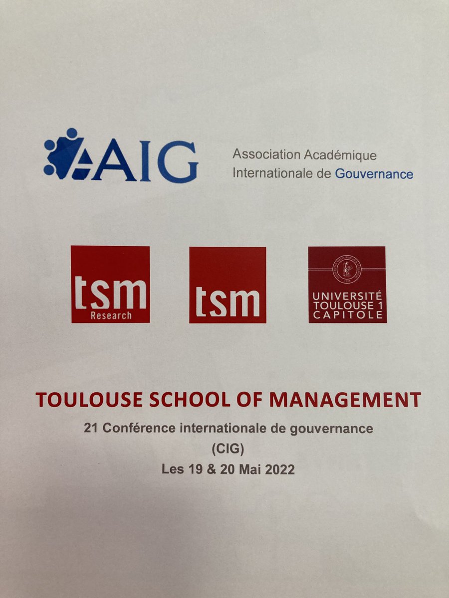 Démarrage de la #CIG2022 à ⁦<a href="/TSM_Toulouse/">TSM - Toulouse School of Management</a>⁩ #gouvernace ⁦<a href="/revue_FCS/">Revue FCS</a>⁩