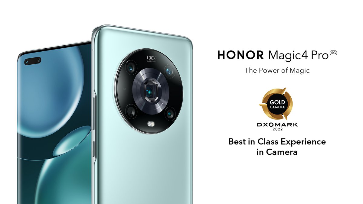 AlexWangXi's tweet photo. Following the 1st position in DXOMARK global camera ranking for #HONORMagic4 Ultimate, #HONORMagic4 Pro has won the Gold Label of DXOMARK, bringing you a best-in-class experience in Camera. This flagship is making no compromises on quality. #ThePowerofMagic ✨ https://t.co/cVsJ0DaxX2