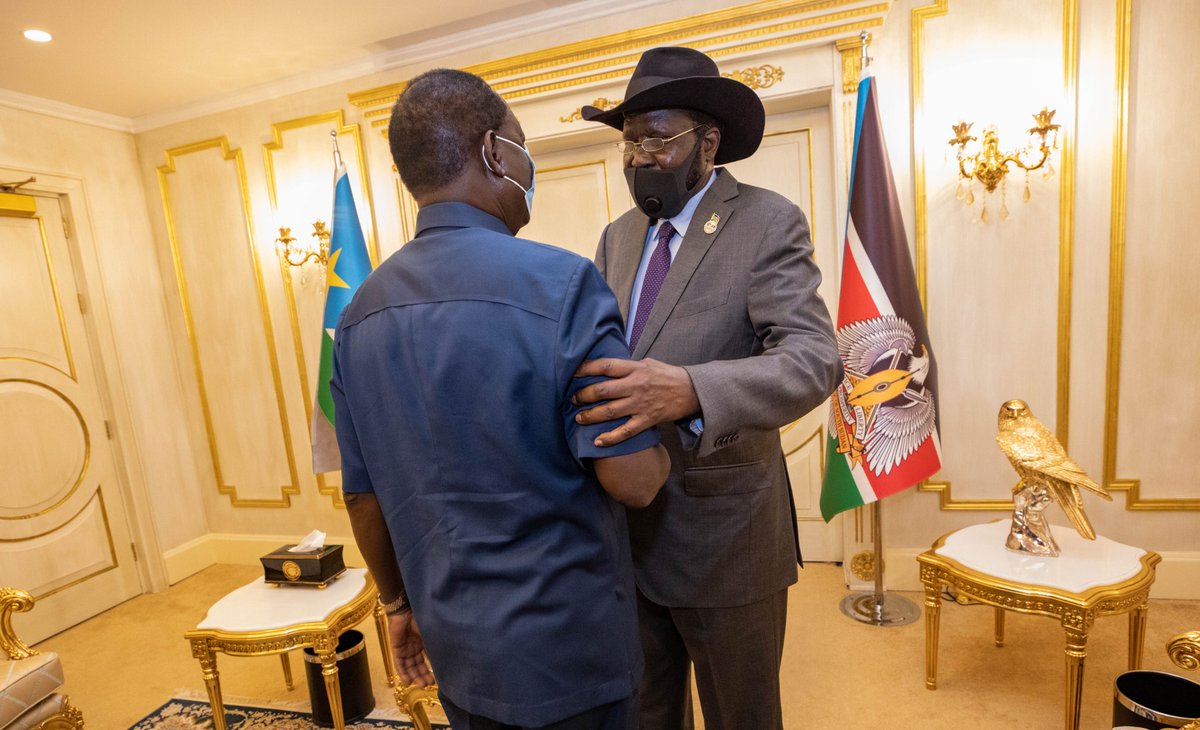 RailaOdinga's tweet photo. It's always a pleasure meeting South Sudan's President Salva Kiir Mayardit. 

I am happy at the strides they're making regarding infrastructure and their willingness to cooperate even more robustly with the rest of Africa. 

We wish him and the people of this nation all the best. https://t.co/PppIRliQJa