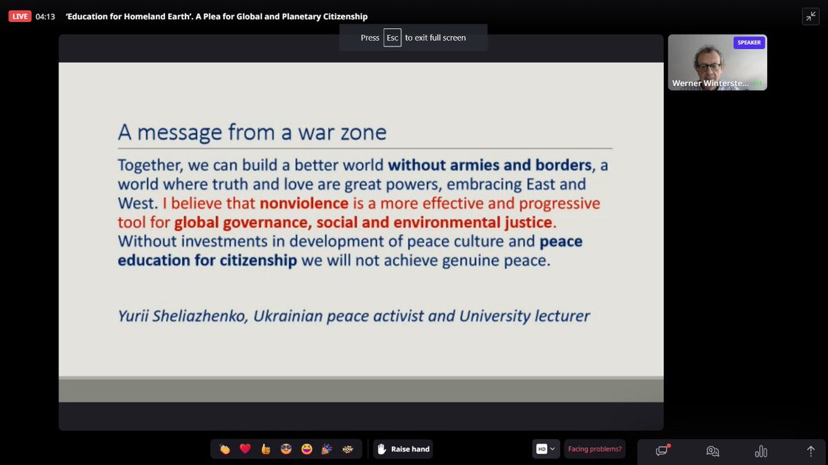 kandhari_ekta's tweet photo. “Dialogues between different educational approaches required for #Globalcitizenship #Planetarycitizenship urged by Prof. Werner Wintersteiner
#ICTE2022 Day2 @ashokkp @y_sanjay @pntduggal @AaryanSalman @kuvammehta @sdg4all @CitizenshipFund https://t.co/PS8YVdDRFr