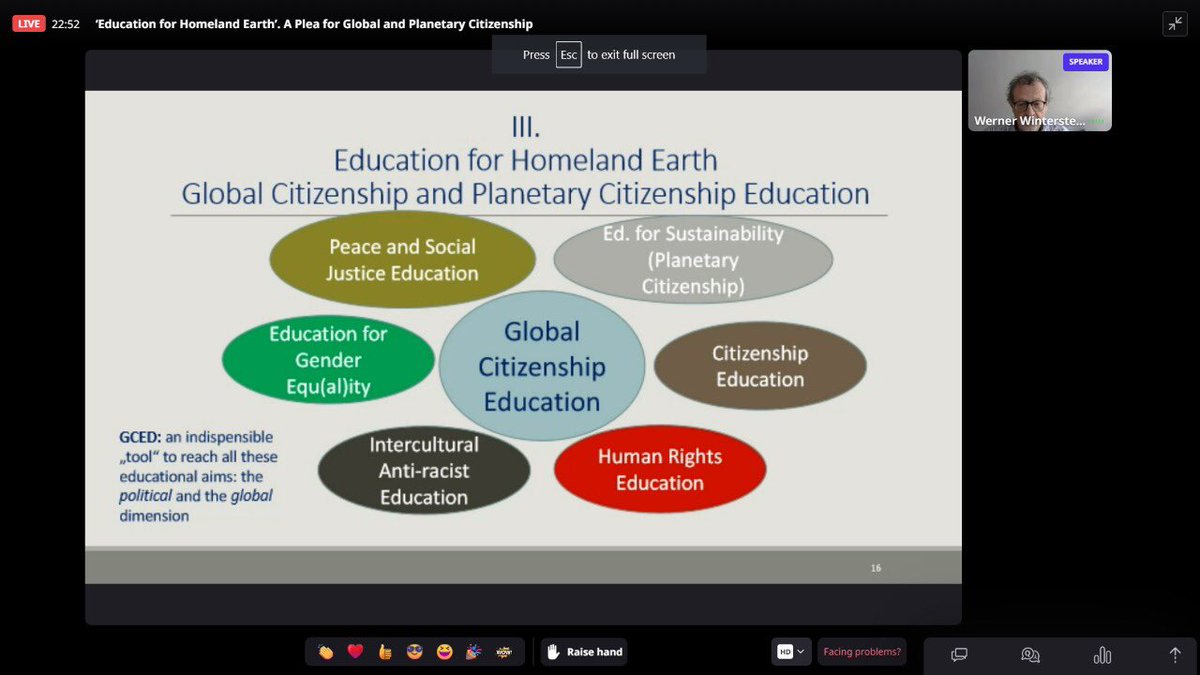 kandhari_ekta's tweet photo. “Dialogues between different educational approaches required for #Globalcitizenship #Planetarycitizenship urged by Prof. Werner Wintersteiner
#ICTE2022 Day2 @ashokkp @y_sanjay @pntduggal @AaryanSalman @kuvammehta @sdg4all @CitizenshipFund https://t.co/PS8YVdDRFr