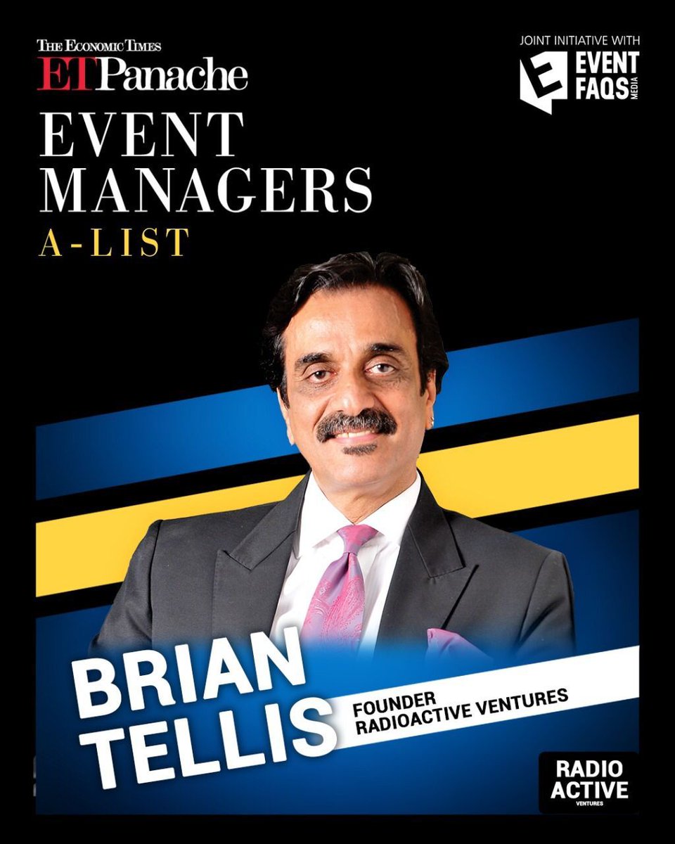 EVENTFAQS's tweet image. Mr. Brian Tellis  is a part of the first-ever #ETPanache Event Managers A-List in association with #EVENTFAQS featuring the leaders who define the event &amp;amp; experience industry.