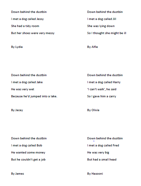 Year 3 had a go at emulating <a href="/MichaelRosenYes/">Michael Rosen 💙💙🎓🎓 NICE 爷爷</a> by writing our own 'Down Behind the Dustbin' poems. We loved getting creative with our ideas! Here are some of our poems #poetry #MichaelRosen #downbehindthedustbin
