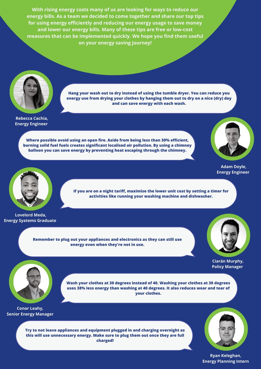 CodemaDublin's tweet photo. With rising #energycosts many of us are looking for ways to reduce our #energybills. We asked everyone on our team to share their top tip for using energy efficiently and reducing their energy usage to #savemoney. The result? 19 easy &amp; affordable tips: https://t.co/lg9KhdVMbZ https://t.co/Bu2JNwGhab