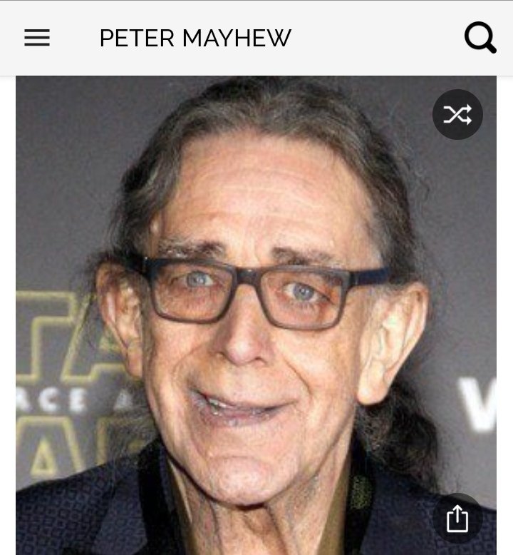 Happy birthday to this great actor who played Chewbacca.  Happy birthday to Peter Mayhew https://t.co/I9CadHVpFD