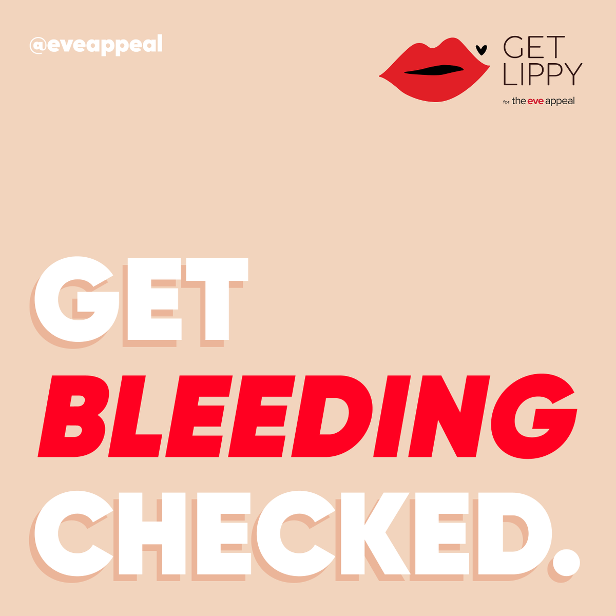 eveappeal's tweet photo. We cannot say this enough:

GET BLEEDING CHECKED.

If you spot any abnormal vaginal bleeding, or any unexpected changes to your period, do call your GP. It could be a sign of cancer- it's more likely to be caused by something less serious, but it's always worth getting checked. https://t.co/8khNhftWZL