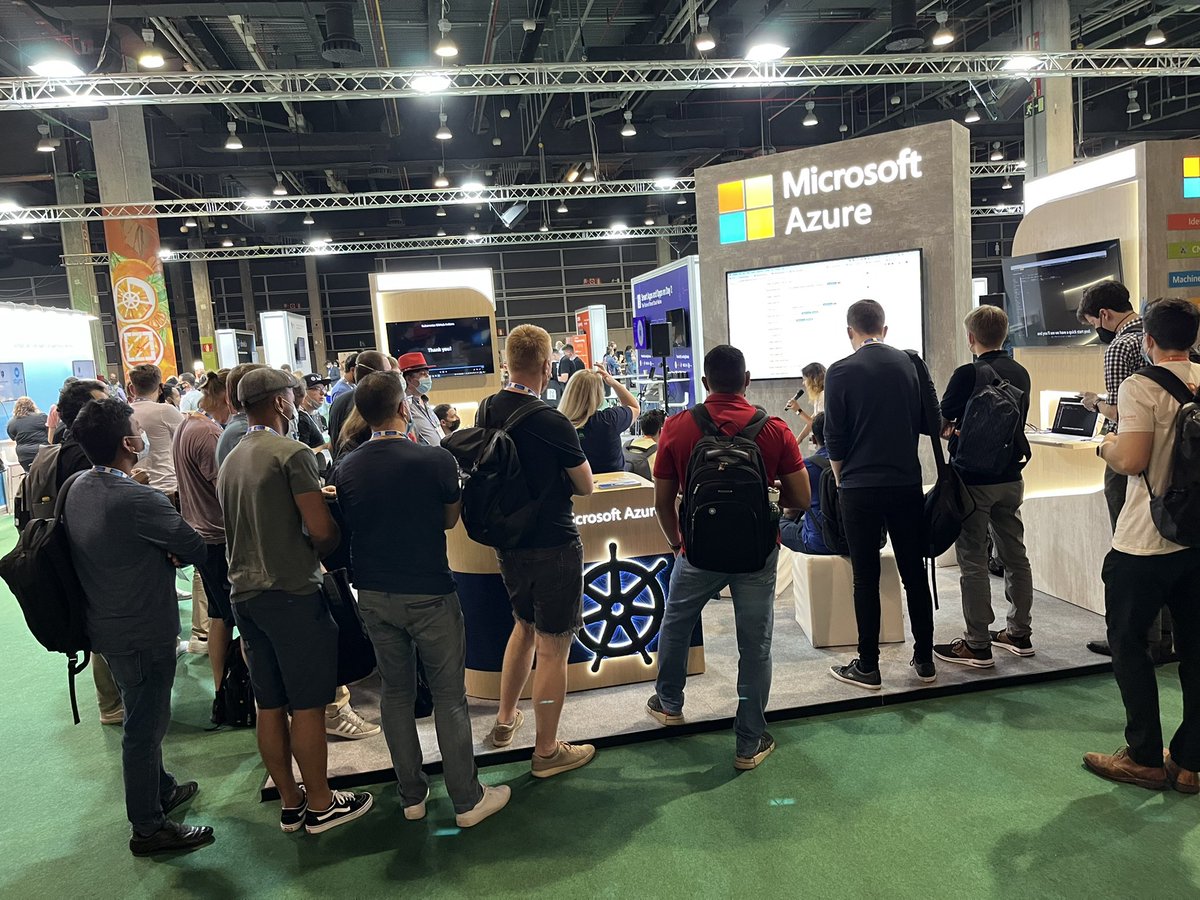 bridgetkromhout's tweet photo. Join us at the Azure #kubecon booth for an action-packed day of demos! Come say hi! https://t.co/v6z3pZiU7y