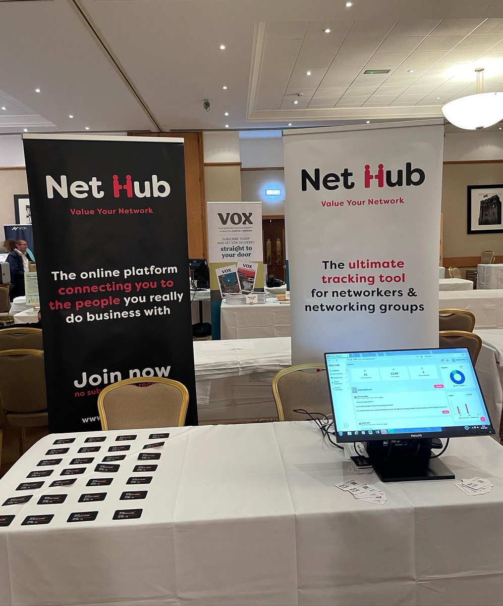 mynethub's tweet photo. Rebecca and Beatrice are delighted to be at the Chester Business Show today.
Net Hub is a free online platform that gives everyone the power to nurture and grow their network.
Be sure to visit our stand today!
#chesterbusinessshow #hashtagevents https://t.co/Yuz6lu6VRy