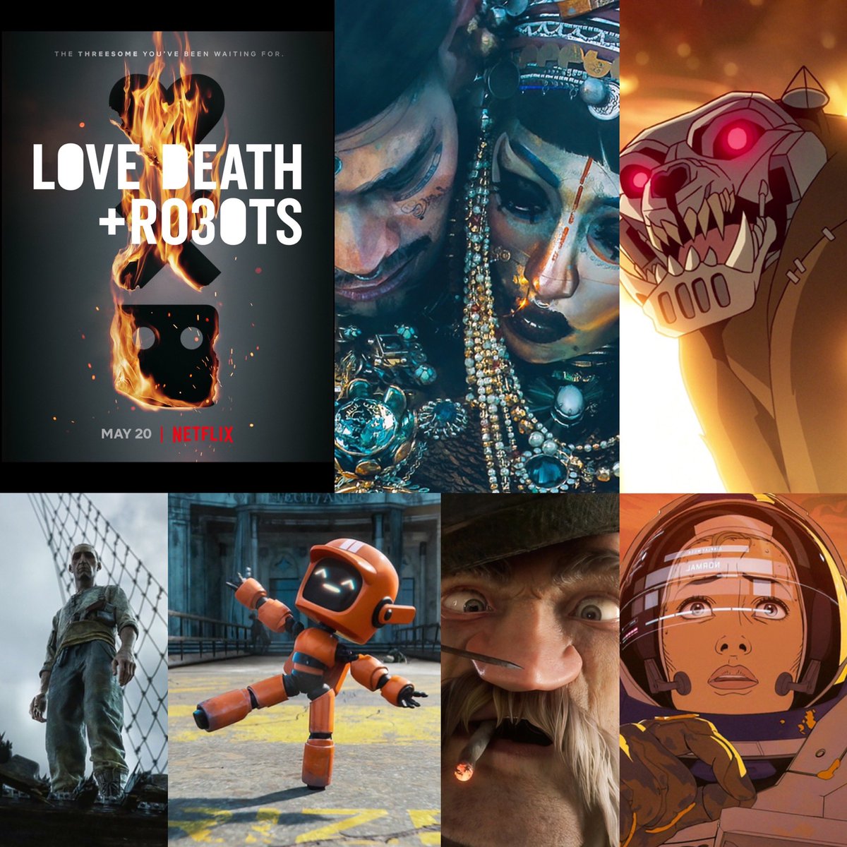 stzirlin's tweet photo. You can see the return of Love, Death and Robots as Season 3 comes out Friday on Netflix.

9 New episodes directed by Tim Miller, David Fincher, Jennifer Yuh Nelson, Alberto Mielgo, and Patrick Osbourne.  #ldr #lovedeathrobots #netflix https://t.co/hplzKSYOx0