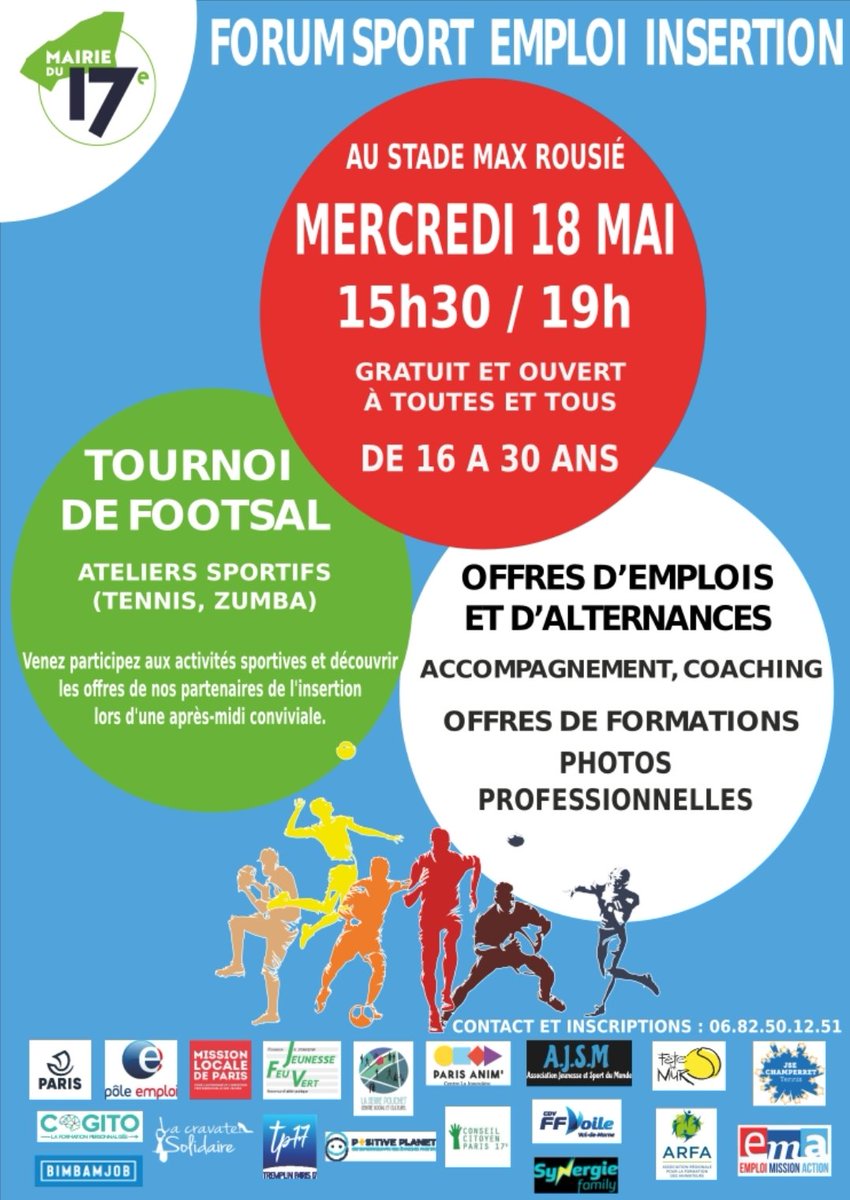 FormationCogito's tweet photo. 1er Forum Emploi Insertion #Paris17 
👥️️ Rencontre avec plus de 15 jeunes issus des #QPV pour échanger sur leur avenir et avec les acteurs locaux du territoire @MissionLocale75 @poleemploi_75 @FeteleMur @FFVoile
@Mairie17 @jeunessefeuvert
#BPJEPS #educateur #afdas #formation https://t.co/QR4RT77mFD