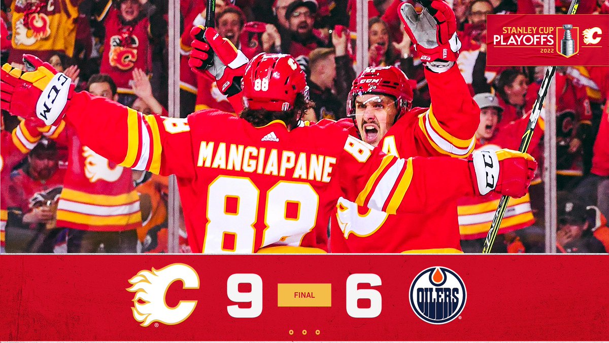 NHLFlames's tweet photo. WHAT A START TO THE BATTLE OF ALBERTA! https://t.co/zkqdf5qC7B