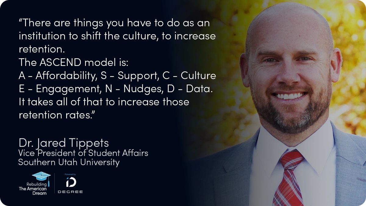 Retention is a universal challenge to all colleges and universities. Dr. Jared Tippets shares how the ASCEND model can be the solution to retention issues on this week's episode of Rebuilding the American Dream. 
Listen now at americandream.fm! 
#podcast #highereducation