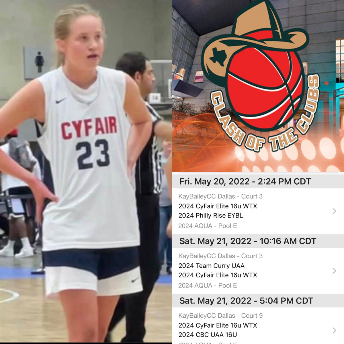 AddiBollinger23's tweet photo. Looking forward to competing.  Coaches, love for you to come check us out.
@jamberbball @Ohio_Basketball #ClashofClubs @CFEliteSports @WTCYFAIR https://t.co/F96H6gWhcj