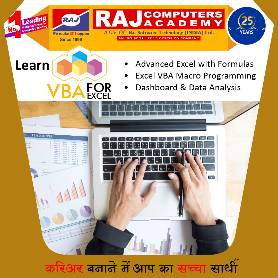 rstilindia's tweet image. Leading National Brand in Computer Training Institute
Raj Computers Academy
CAREER बनाने में आपका सच्चा साथी
Learn VBA Microsoft Excel Course
Advanced Excel with Formulas
Excel VBA Macro Programming
Dashboard & Data Analysis
#excelvba #vbaprogramming #advanecexcel