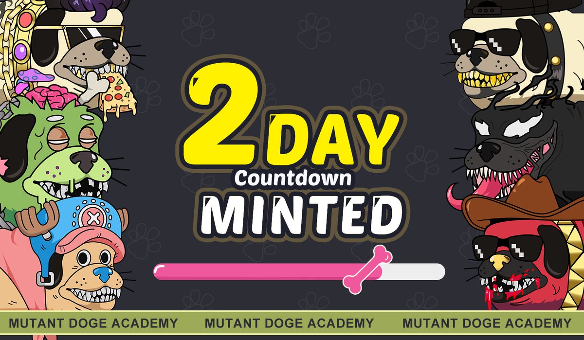 MutantDogeAcademy NFT | Mint is LIVE (@mutantdogea) on Twitter photo 🎉Celebrating 2 Days Countdown to the M.D.A NFT Mint! Join discord to send wallet address
🎁X 500 NFT ($40,000)
🎁X 50 WL ($20,000)
Rules ⏰ 24 hours
✅ Follow <a href="/MutantDogeA/">MutantDogeAcademy NFT | Mint is LIVE</a> & Rt
✅ Tag 3 friends
✅Join Discord: discord.gg/qSwjqJSevW 🎉Celebrating 2 Days Countdown to the M.D.A NFT Mint! Join discord to send wallet address
🎁X 500 NFT ($40,000)
🎁X 50 WL ($20,000)
Rules ⏰ 24 hours
✅ Follow <a href="/MutantDogeA/">MutantDogeAcademy NFT | Mint is LIVE</a> & Rt
✅ Tag 3 friends
✅Join Discord: discord.gg/qSwjqJSevW