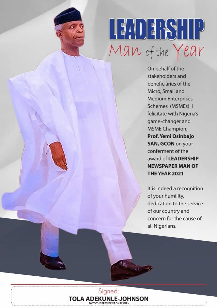 Lexanyi's tweet photo. Man of the Year!!! @ProfOsinbajo
#PYO2023 https://t.co/S5boZxvnut