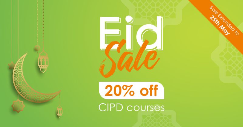 Take advantage of 20% off our #CIPD courses with our May #Eid Sale! Enrol today and boost your career, but hurry - offer ends May 15th! Visit our website to get started today: ow.ly/XGnu50J12uU+ 💻📲