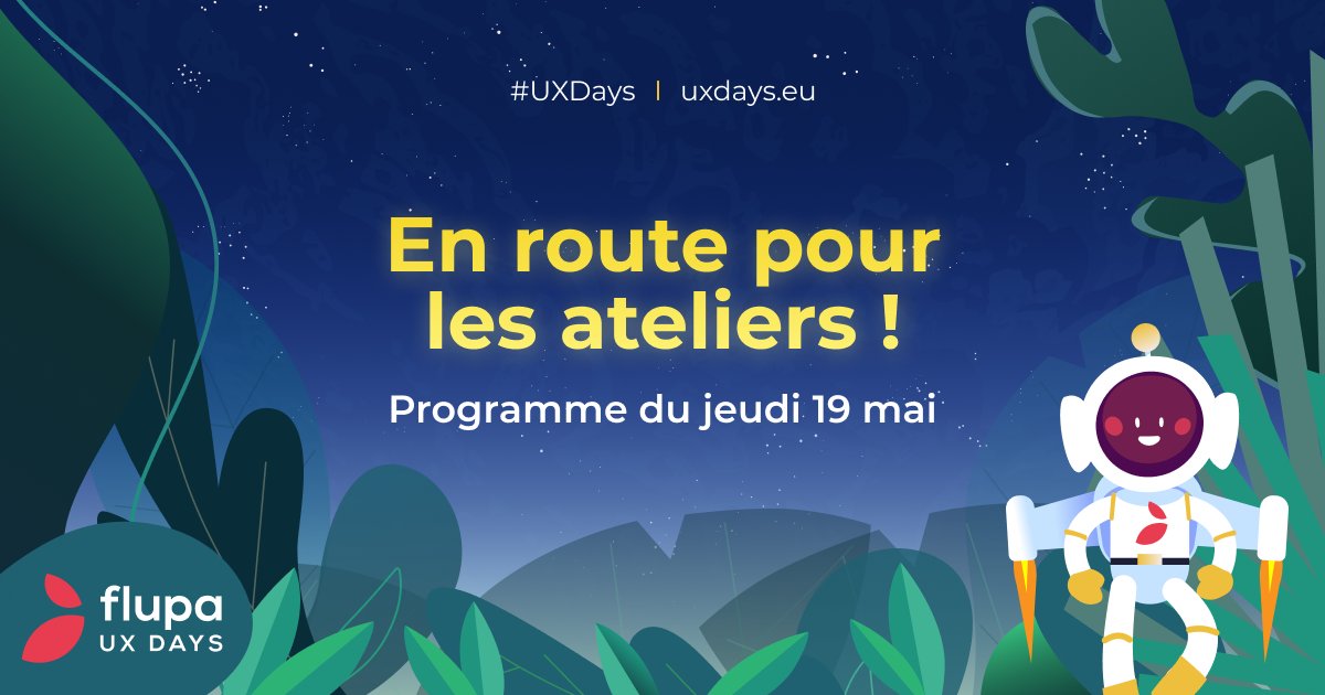 Flupa's tweet photo. 🚀 Lancement des #UXDays 2022 🚀qui  commencent avec les ateliers! 

📍Cité des Sciences et de l'Industrie de Paris 
✅ programme 👉 https://t.co/oUYRkX30oS

Suivez sur Twitter les live tweets et sur Insta/ FB les photos de la journée. 

C'est parti 🎉
#UX #UXevent #ateliersUX https://t.co/0Io97XXotO