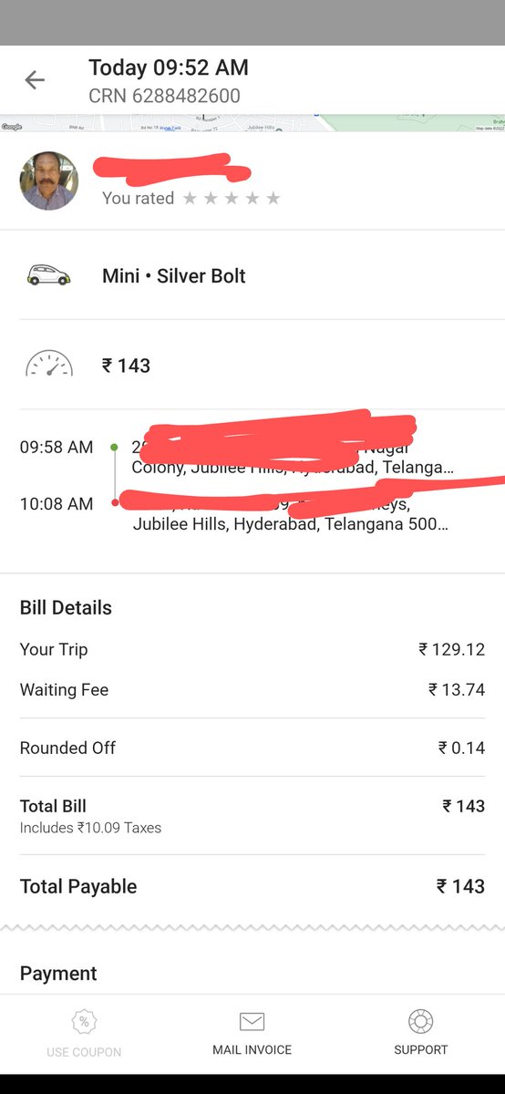c_pratheek's tweet photo. @Olacabs I've been charged with a waiting fee, while the diver was waiting at a different location. 
The customer executive is clueless about how to help, she in turn asked me to pay the fee. 

This isn't the first ola has charged me with an extra fee because of driver's mistake. https://t.co/XW3G4iHhPd