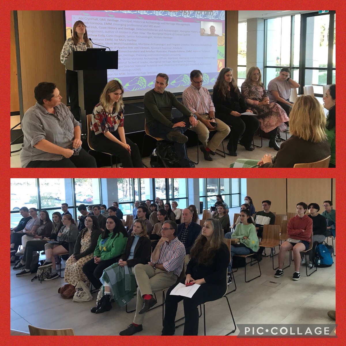 Fantastic turnout at our <a href="/archaeologyweek/">National Archaeology Week</a> Professional Archaeology Forum <a href="/Macquarie_Uni/">Macquarie University</a> today! Thanks to all our panellists for sharing their time &amp; experience w. our awesome students! Thanks to our hosts Dr <a href="/SusanLupack/">Susan Lupack</a> &amp; Pamela Kottaras, &amp; to our on-campus / online audience! 👏