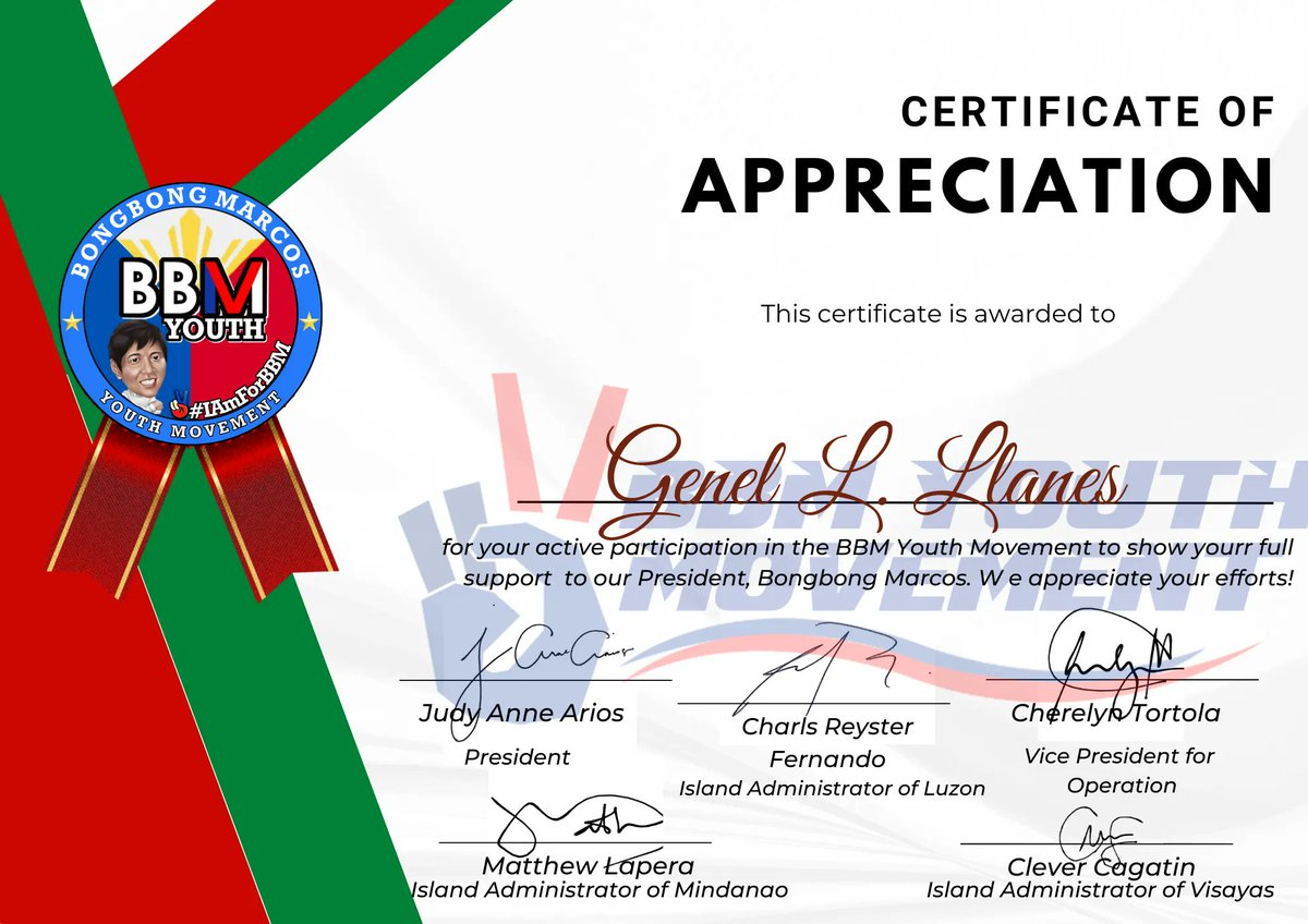 GenelHanash's tweet photo. Thank you BBM Youth for the Appreciation! ❤💚✌👊
#BBMSaraUNITEAM https://t.co/j8idHQdu7K