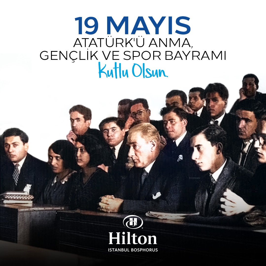 "Gençliği yetiştiriniz. Onlara ilim ve irfanın müspet fikirlerini veriniz. Geleceğin aydınlığına onlarla kavuşacaksınız."

Atamızı saygı ve minnetle anıyoruz. 

19 Mayıs Atatürk'ü Anma Gençlik ve Spor Bayramımız kutlu olsun! 🇹🇷

#HiltonIstanbulBosphorus  #19MayısKutluOlsun
