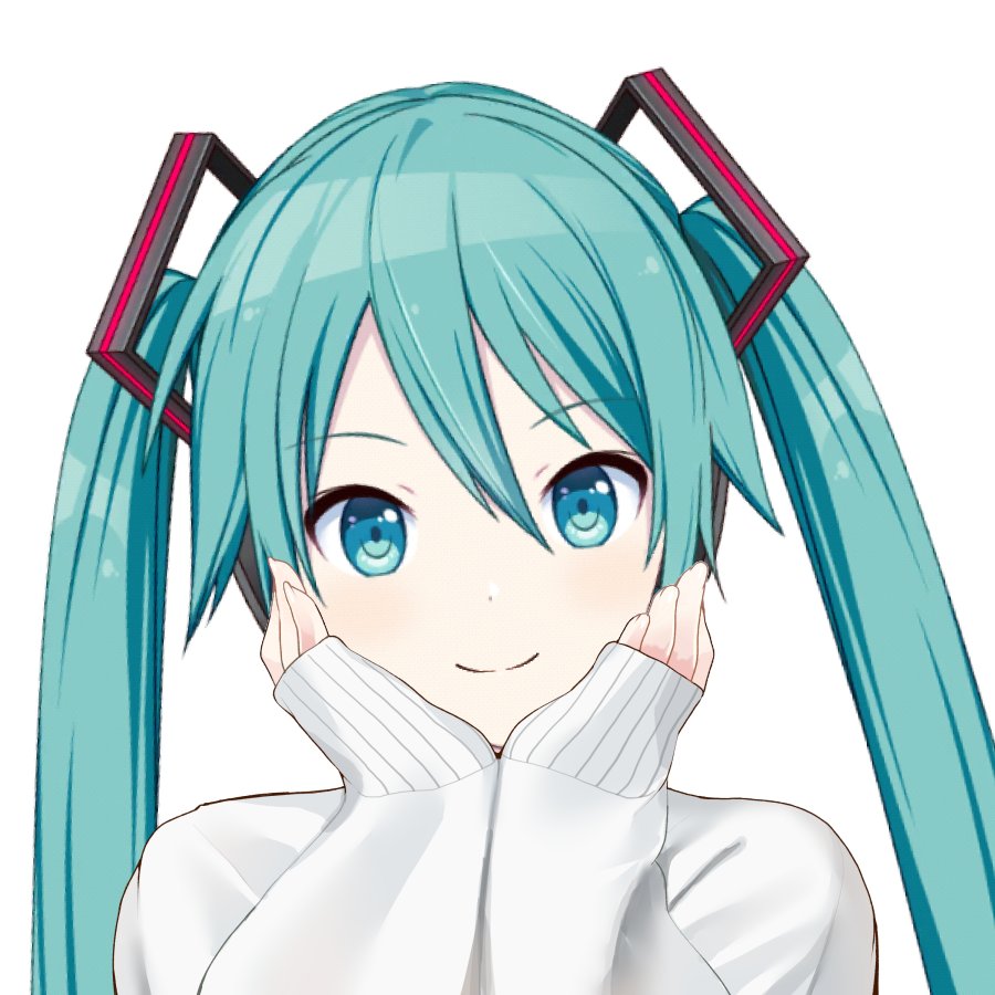 hatsune miku 1girl solo smile twintails looking at viewer white background long hair  illustration images