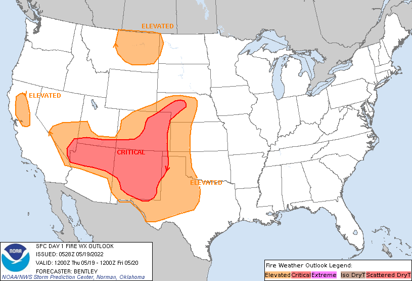 12:29am CDT #SPC Day1 #FireWX Critical: southwest into the southern and central high plains go.usa.gov/YWcC