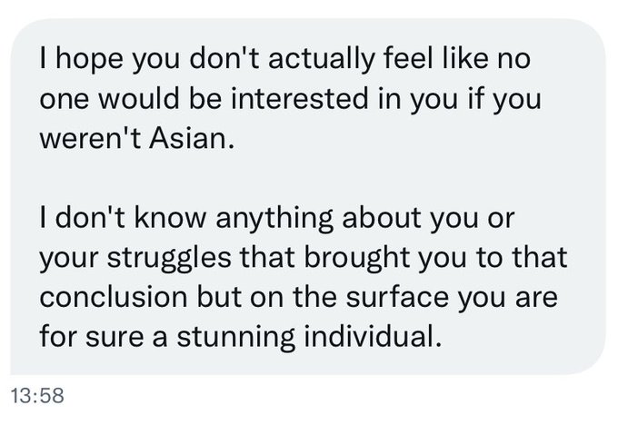 so I memed about people only liking me for being asian and now my DM&rsquo;s are flooded with nice strangers