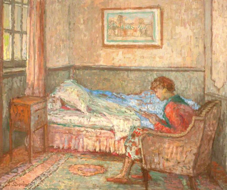 2rvund's tweet photo. #lesero

Fjernsyn er lærerikt. Straks nokon slår det på, 
går eg og les ei god bok.

Groucho Marx

***

"Soverommet, Auppegard - jente som les." av Ethel Sands https://t.co/tl2pRCVIz7