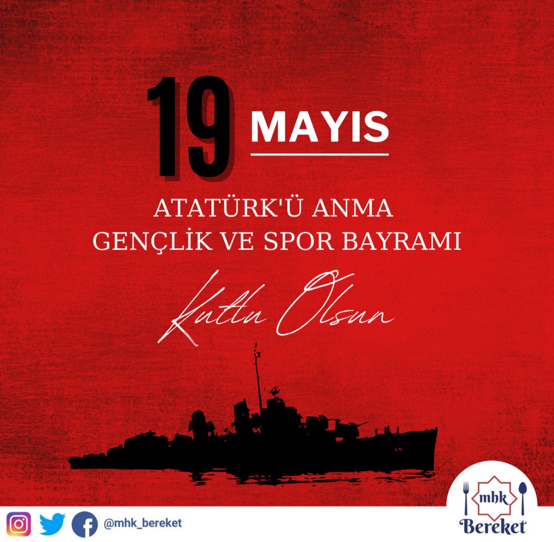 Türkiye Cumhuriyeti'ni çağdaş medeniyetler seviyesine çıkarmak ve bizden sonraki nesillere teslim etmenin en büyük görevimiz olduğunun bilincindeyiz.
 19 Mayıs Atatürk'ü Anma Gençlik ve Spor Bayramınız kutlu olsun.
#19MayısGenclikveSporBayramı
#19Mayıs
#samsun #catering