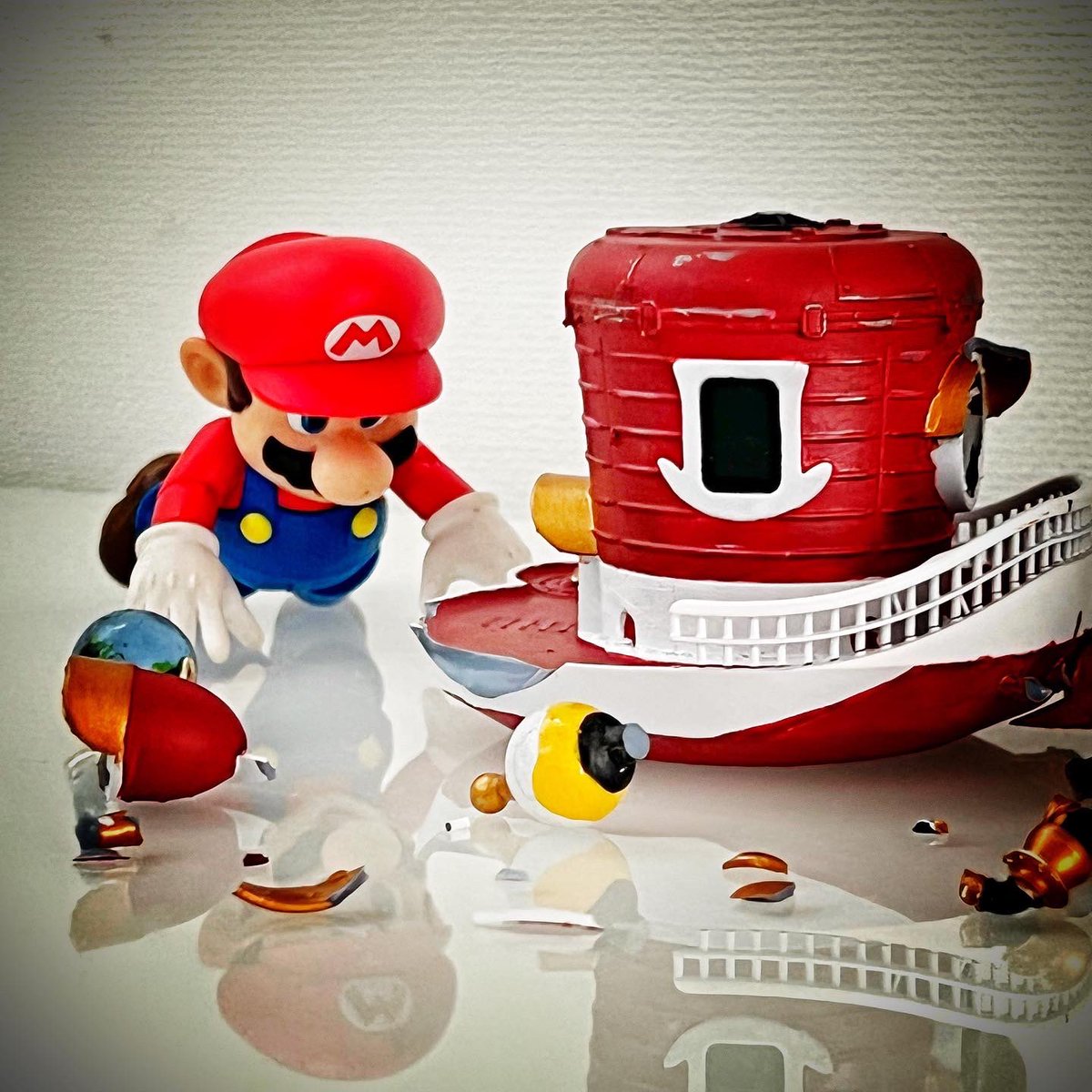 スーパーマリオ オデッセイ マリオ 樹脂フィギュア ガレージキット オデッセイ号が壊れてる！？』 先日3Dプリンターで作った、 スーパー