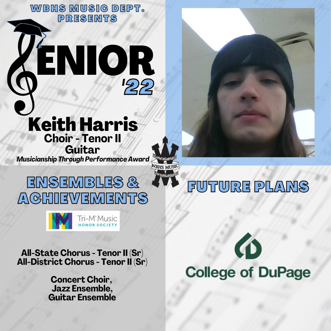 We're so proud of our 2022 Music Department Seniors! 💙🎶 Congratulations, Keith!! 🎓🎉